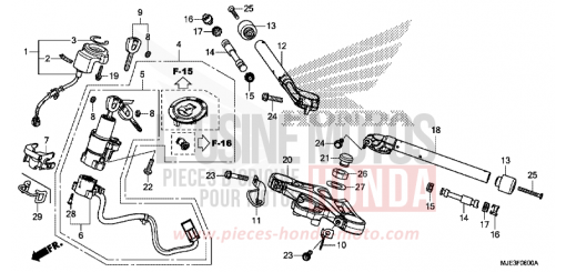ROHRGRIFF/OBERE BRUECKE CBR650FAG de 2016